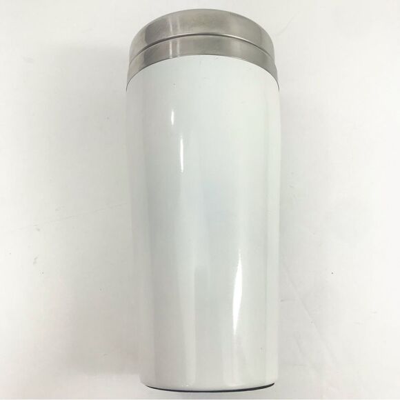 Starbucks White Travel Tumbler Green and Blue Pine Cone and Branch Design - Picture 7 of 13